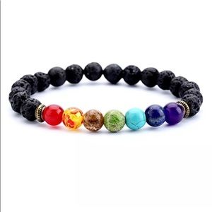 Chakra Healing Stone Lava Bracelet